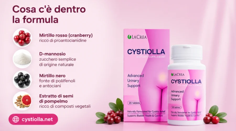 Cystiolla — fórmula con arándano rojo, D-manosa y arándano azul